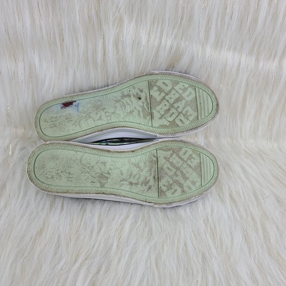 Casual Slip-On Floral Canvas Sneakers in Sage Green - Picture 5 of 7